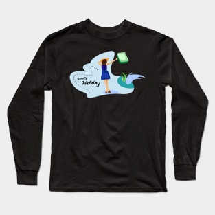 happy holiday flat design Long Sleeve T-Shirt